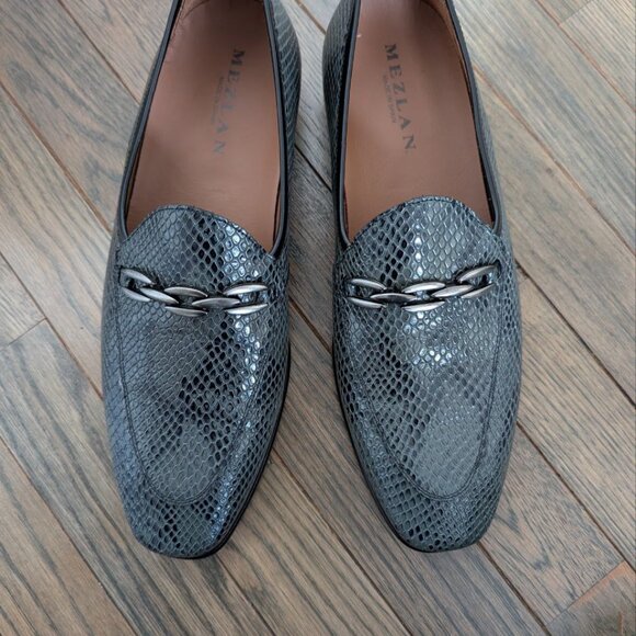 Mezlan 21445 Men\'s Shoes Snake-Print Leather Slip-On Loafer - Size 9,5